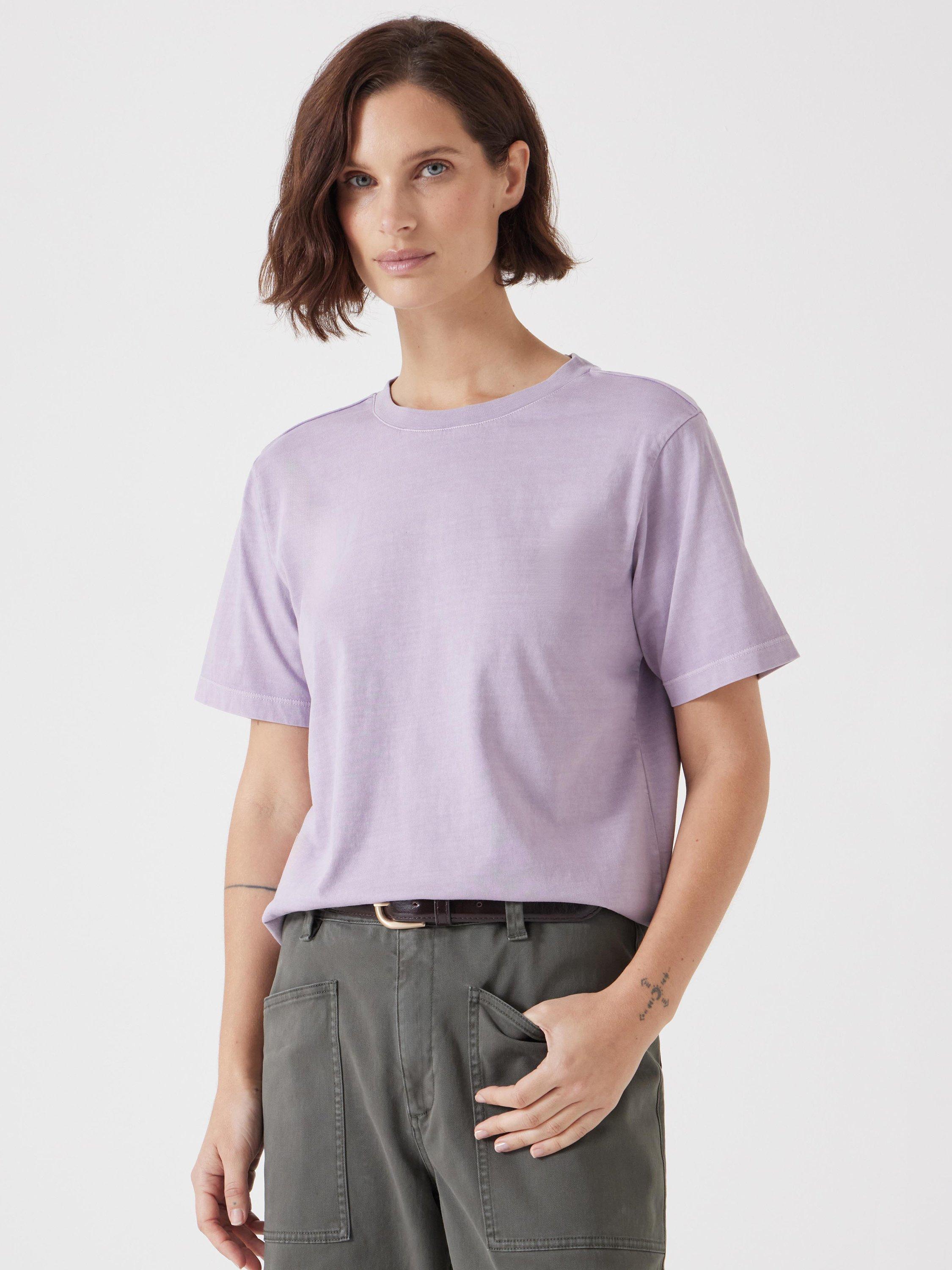 Product image 1 of 5, which shows HUSH Rosie Regular Fit T-Shirt, Lilac, XXS