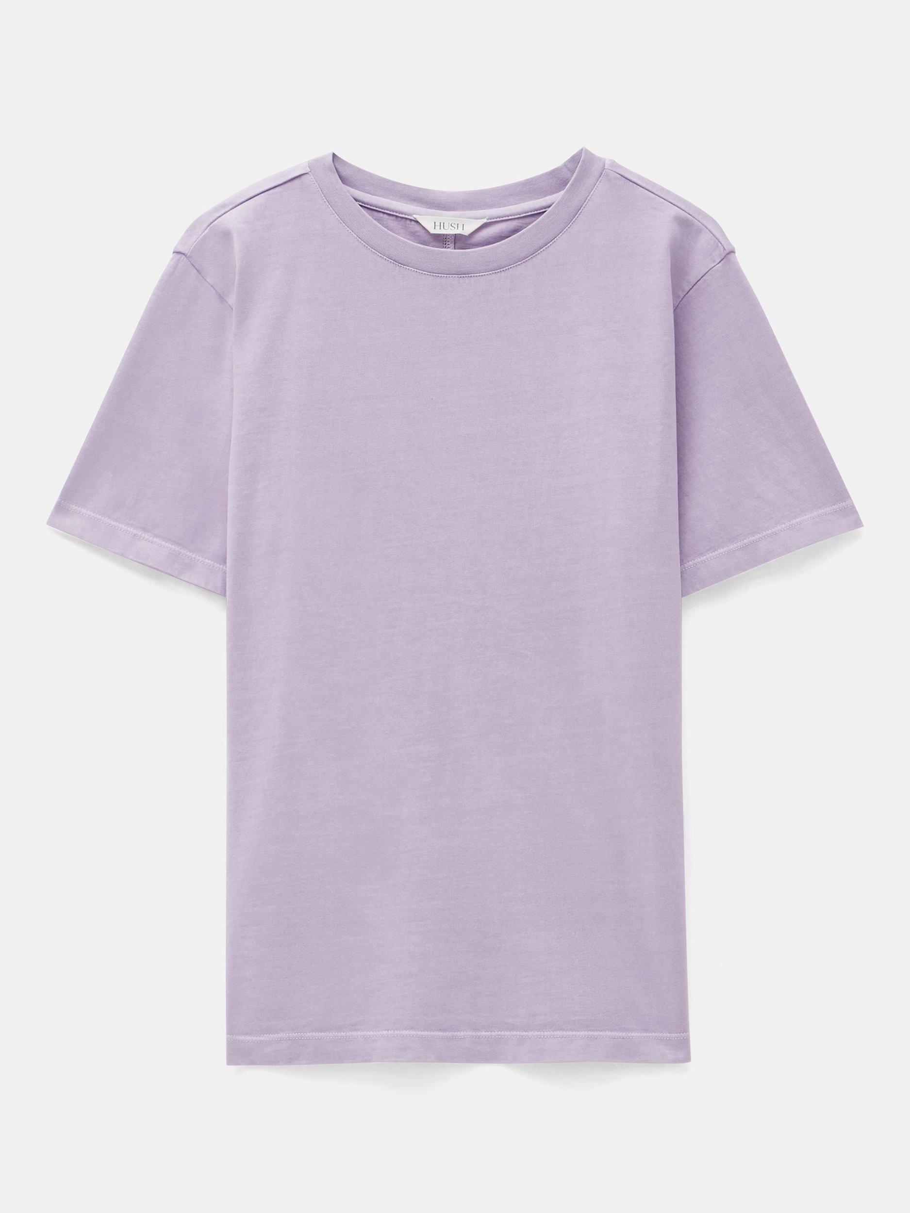 Product image 4 of 5, which shows HUSH Rosie Regular Fit T-Shirt, Lilac, XXS