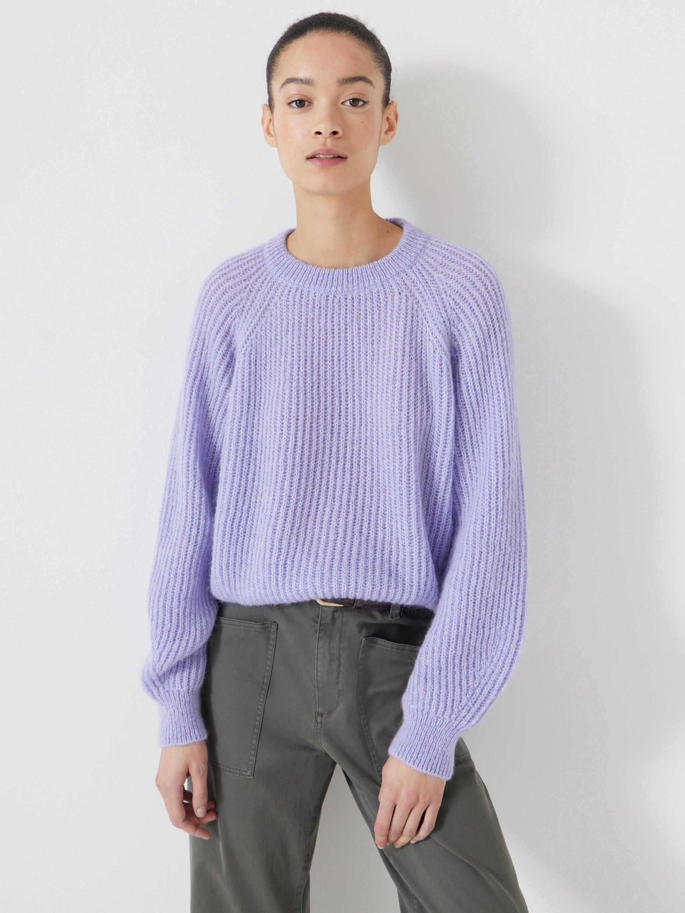 Product image 2 of 5, which shows HUSH Fluffy Crew Neck Jumper , Soft Lilac, L