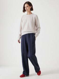 HUSH Jasmine Cashmere Rib Jumper, Neutral