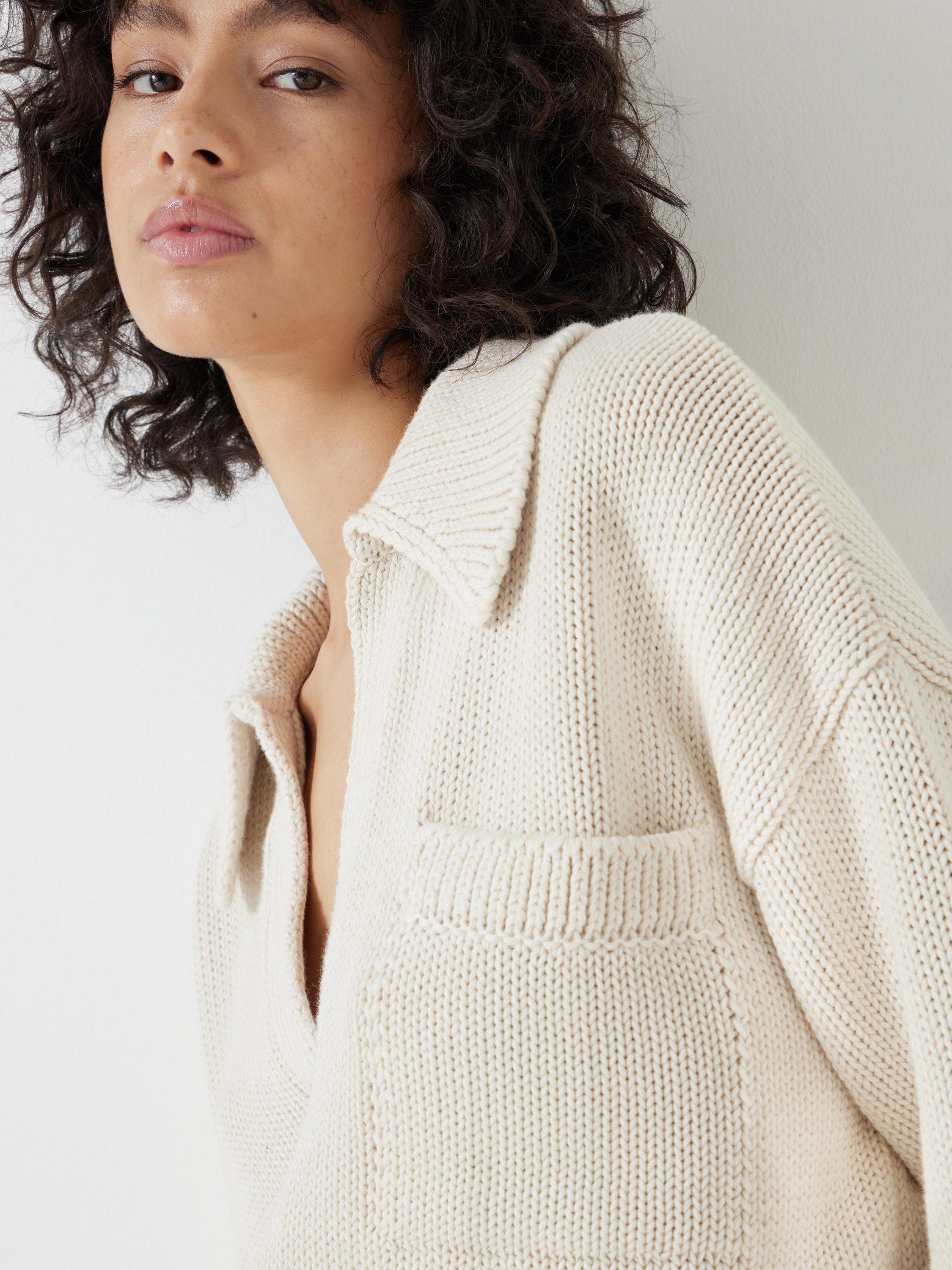 Product image 2 of 5, which shows HUSH Knitted Pocket Jumper, Neutral, L