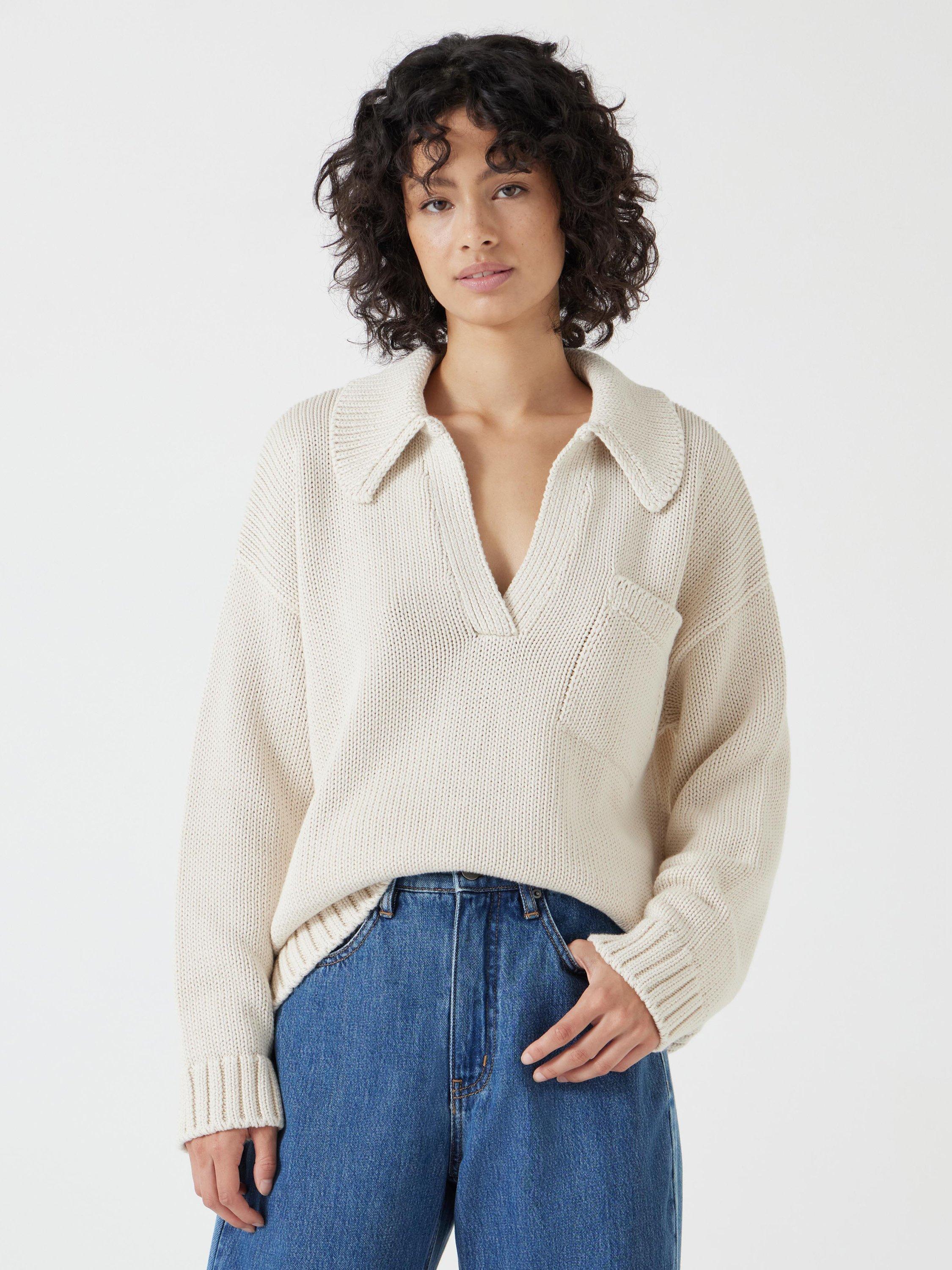 Product image 5 of 5, which shows HUSH Knitted Pocket Jumper, Neutral, L