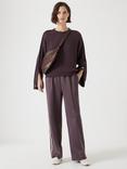 HUSH Popper Sleeve Jumper, Raisin Brown