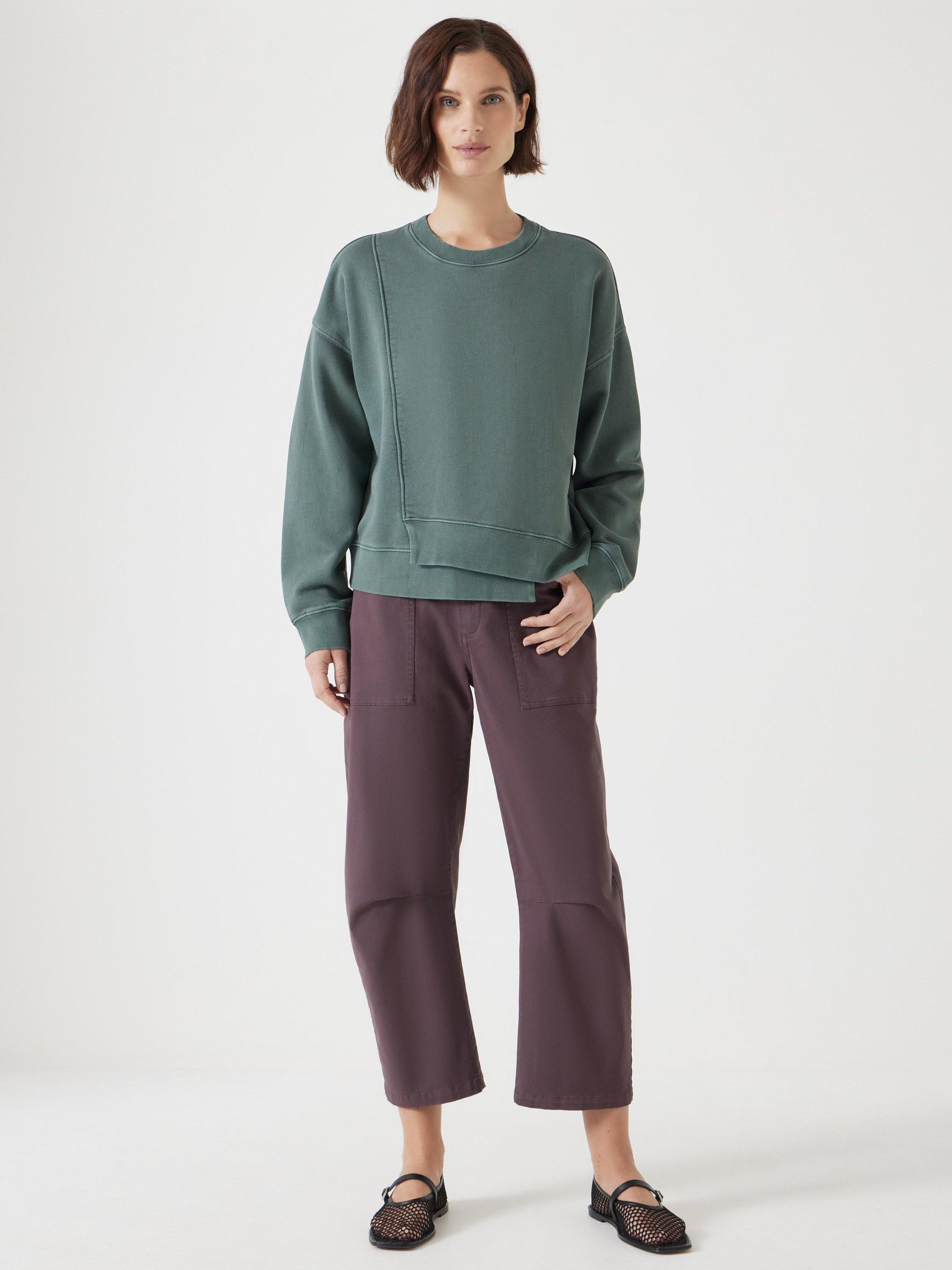 Product image 2 of 5, which shows HUSH Asymmetric Panel Sweatshirt, Sage Green, XS-S