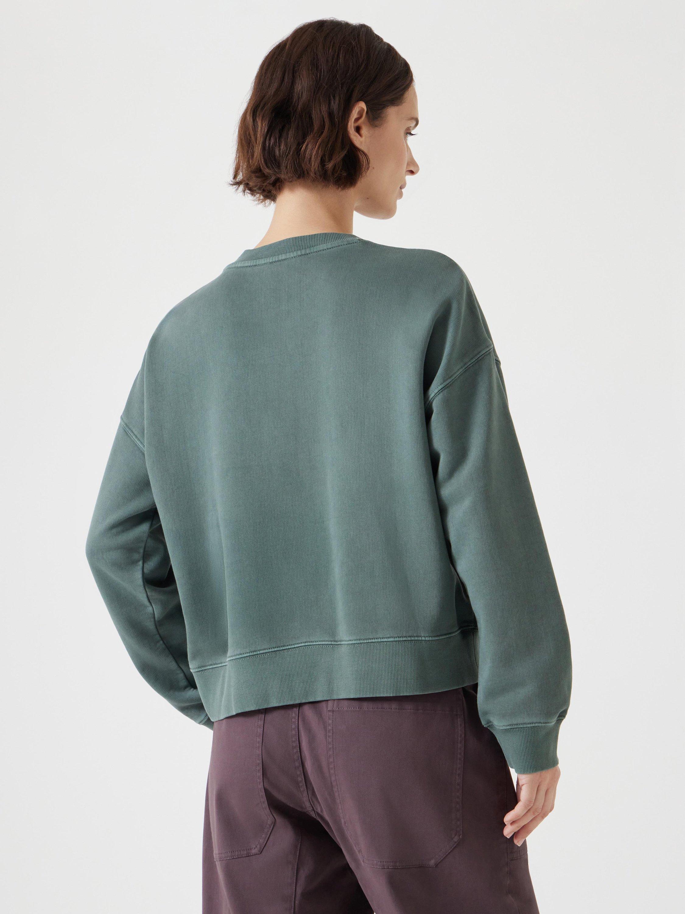 Product image 3 of 5, which shows HUSH Asymmetric Panel Sweatshirt, Sage Green, XS-S