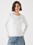 HUSH Double Layer Long Sleeve Top, White