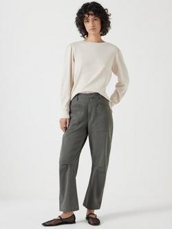 HUSH Emily Puff Sleeve Cotton Jersey Top - view 2, Almond