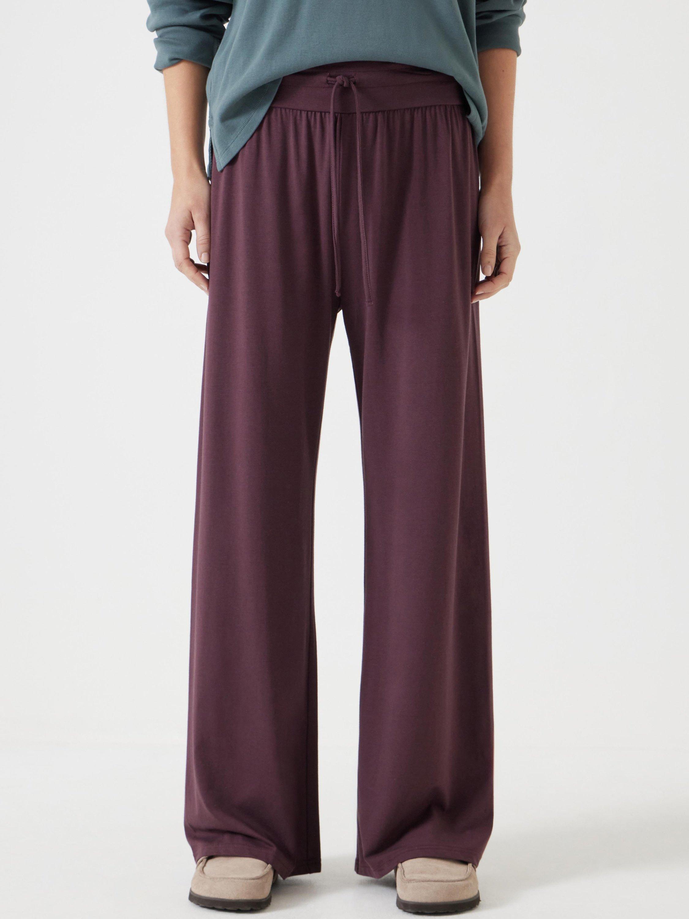 Product image 2 of 11, which shows HUSH Amie Wide Leg Jogger, Fudge Brown, XXS Short