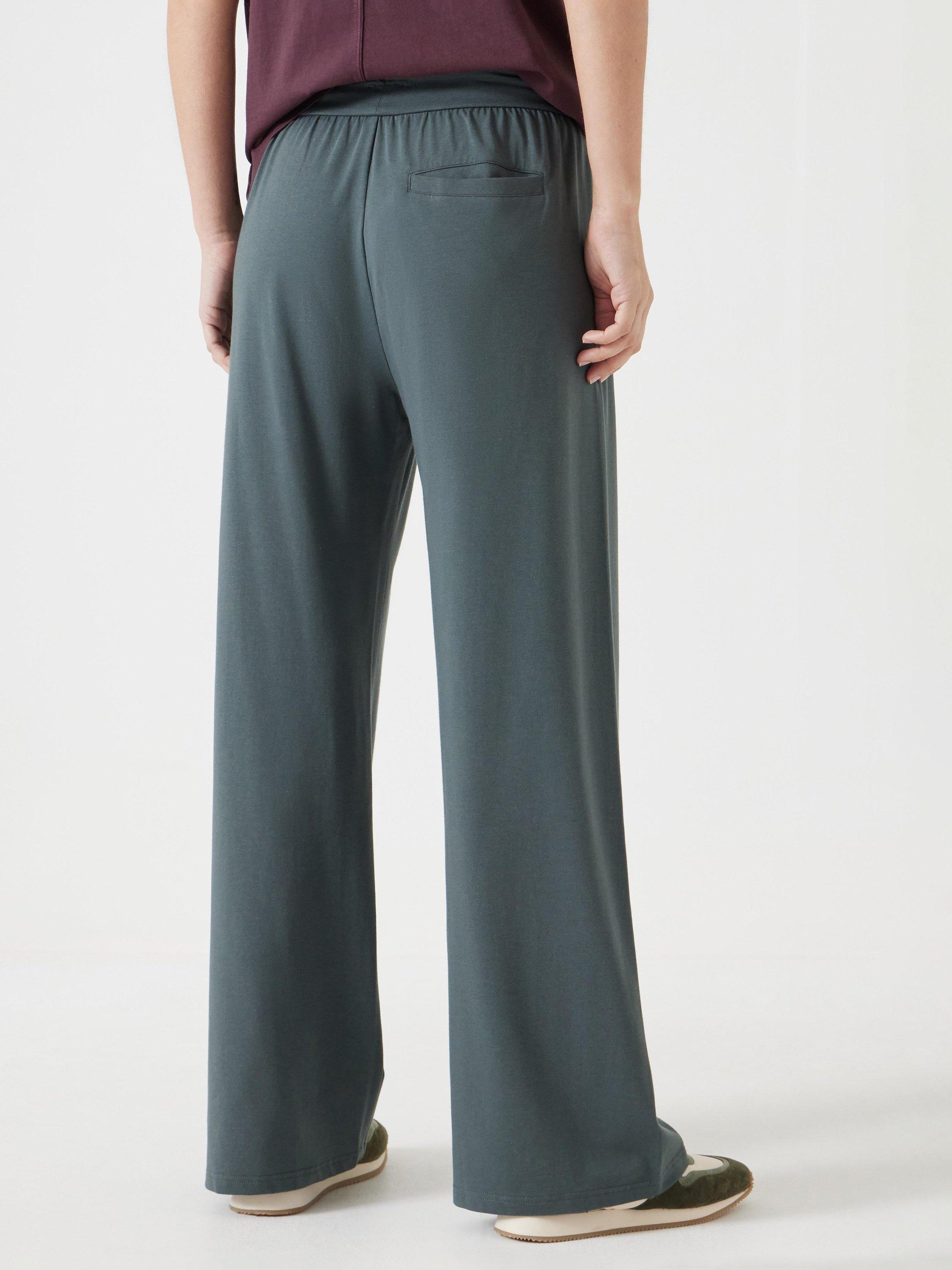 Product image 3 of 5, which shows HUSH Amie Wide Leg Joggers, Sage Green, XXS