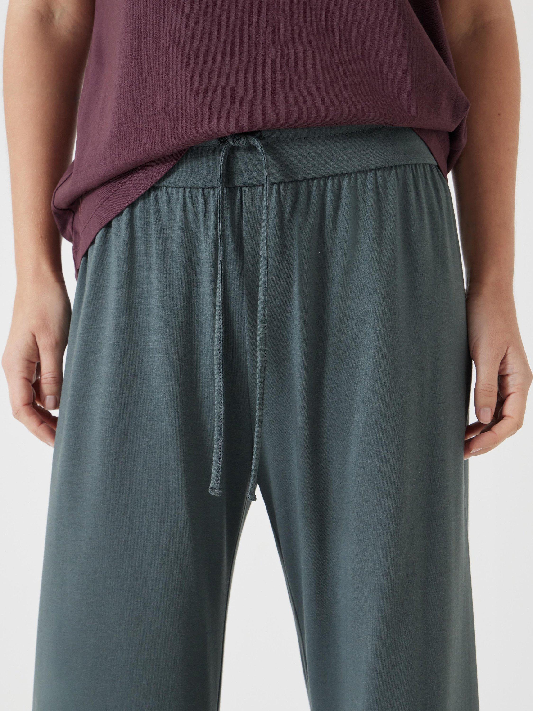 Product image 5 of 5, which shows HUSH Amie Wide Leg Joggers, Sage Green, XXS