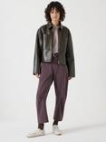 HUSH Cordi Barrel Leg Trousers, Brown