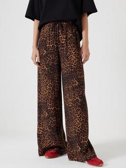 HUSH Petunia Leopard Print Trousers, Brown/Multi, Brown/Multi