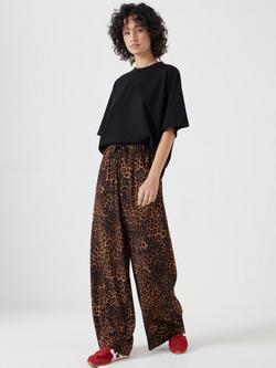 HUSH Petunia Leopard Print Trousers containing LENZING™ ECOVERO™ Viscose - view 2, Brown/Multi