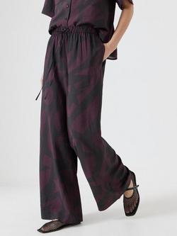 HUSH Petunia Wide Leg Trousers, Brown, Brown