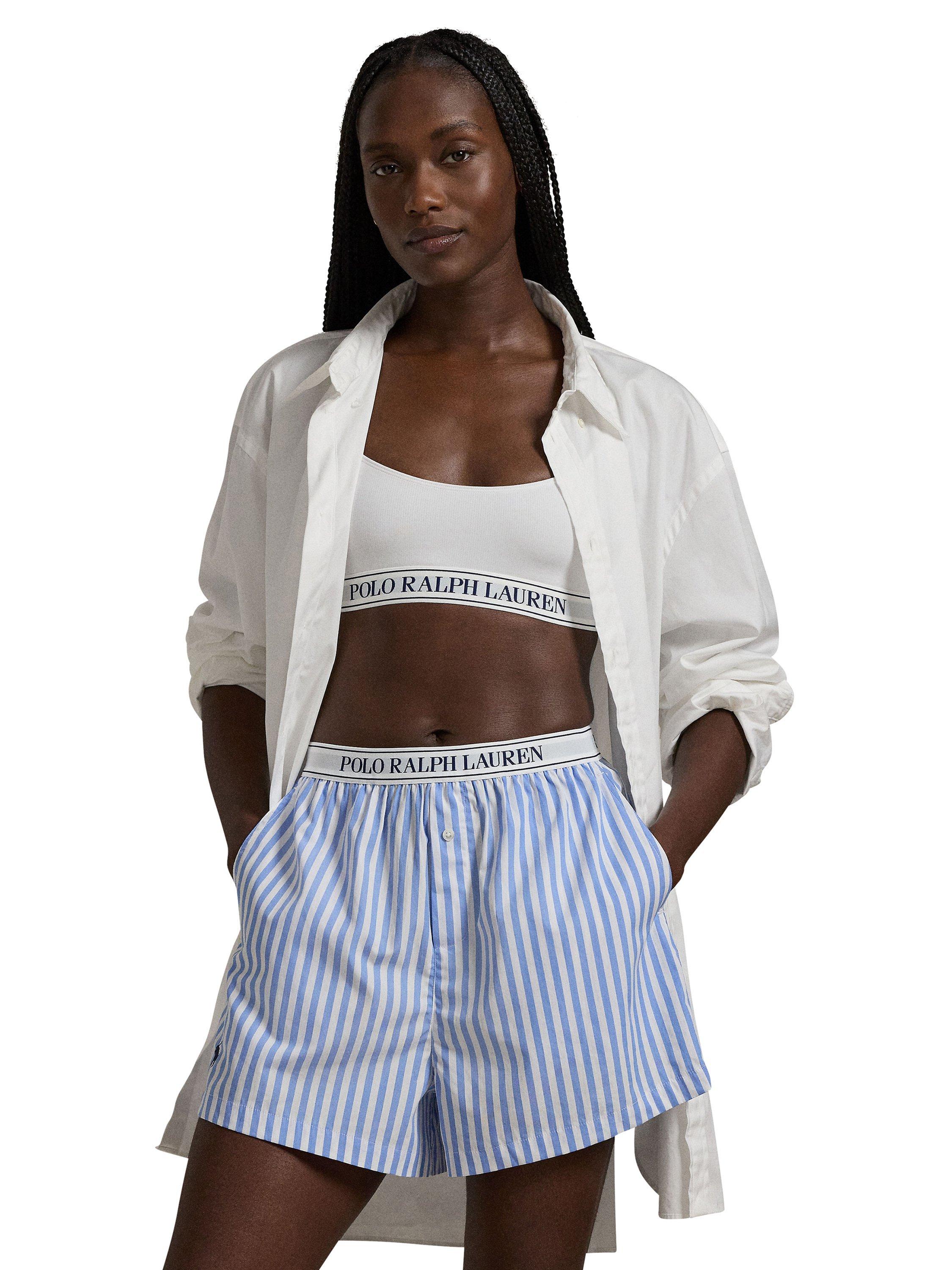 Product image 1 of 4, which shows Ralph Lauren Polo Ralph Lauren Pyjama Boxer Shorts, Hydrangea Blue, S