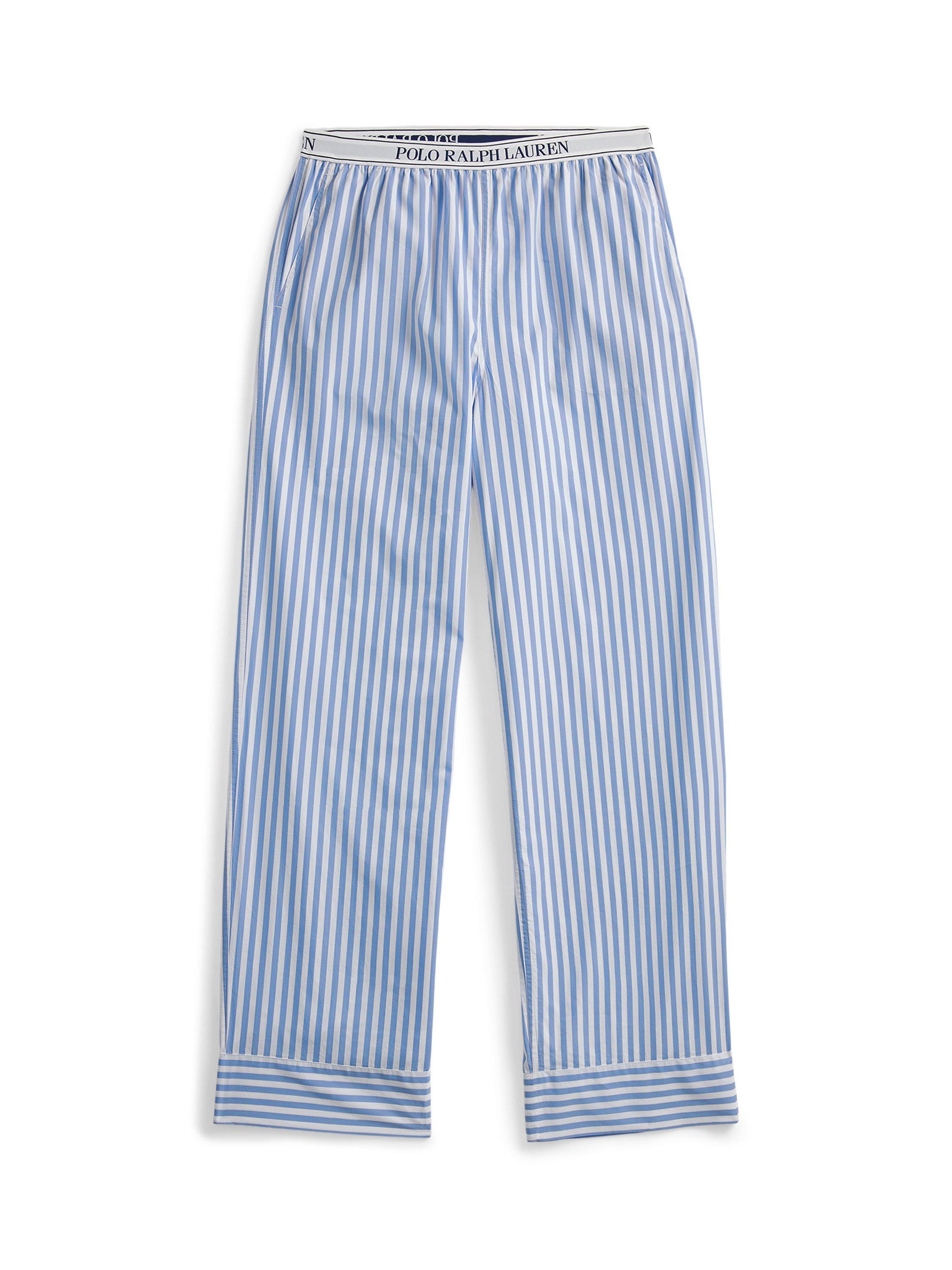 Product image 5 of 5, which shows Ralph Lauren Polo Ralph Lauren Shirting Stripes Pyjama Bottoms, Hydrangea Blue/White, S