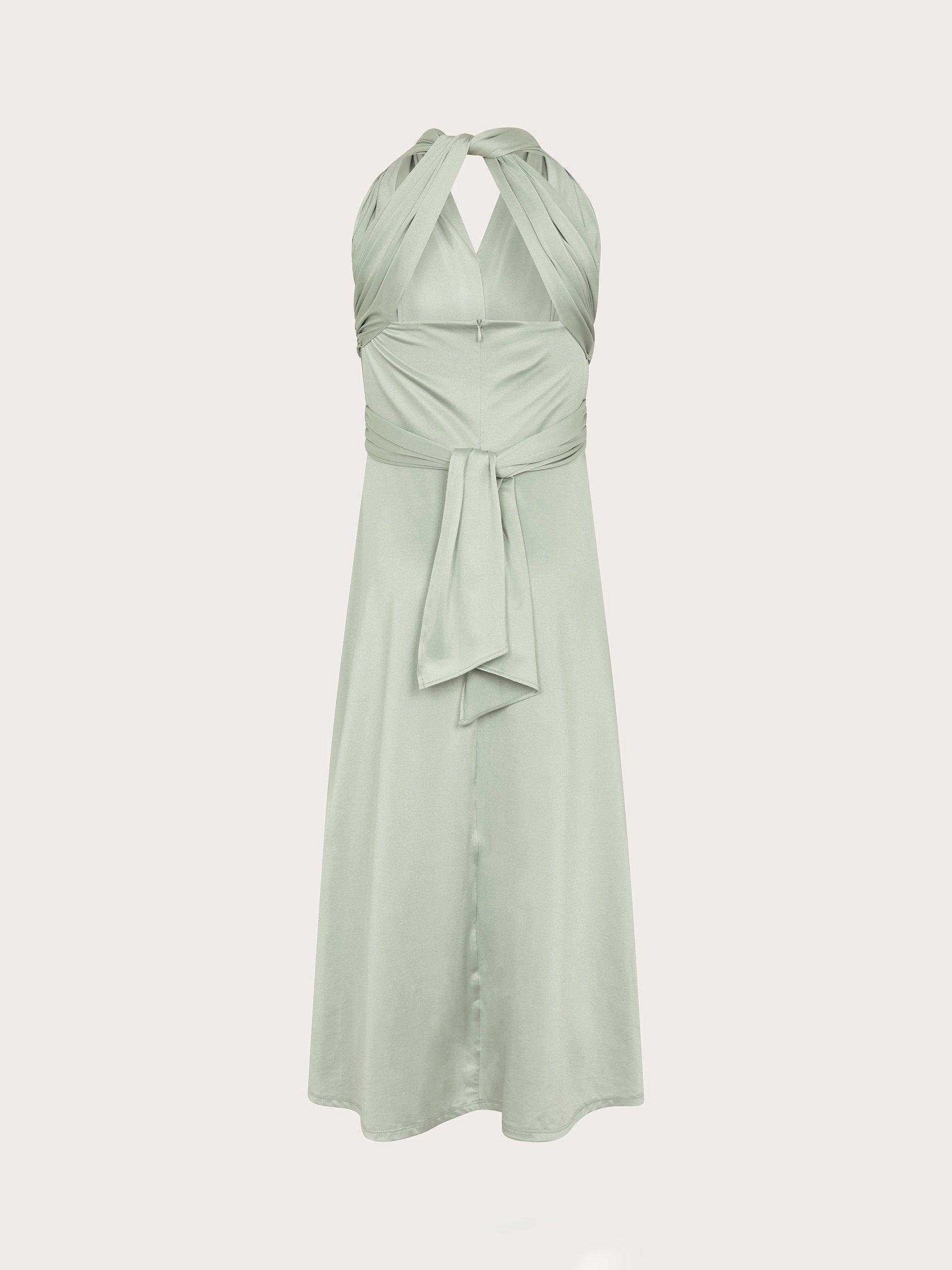 Product image 2 of 3, which shows Monsoon Kids' Tia Twist Prom Dress, Sage, 8 years