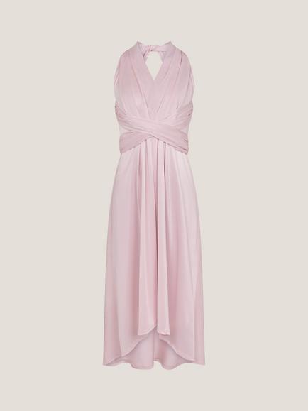 Monsoon Kids' Tia Twist Prom Dress, Pink, Pink