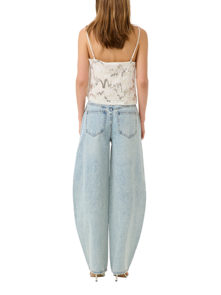 Gestuz Asher High Waist Barrel Leg Jeans, Blue - view 2, Blue