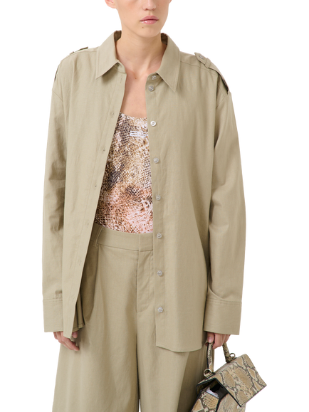 Gestuz Izza Utility Shirt, Beige, Beige