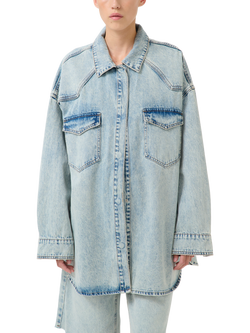 Gestuz Asher Acid Wash Denim Shirt, Mid Blue, Mid Blue