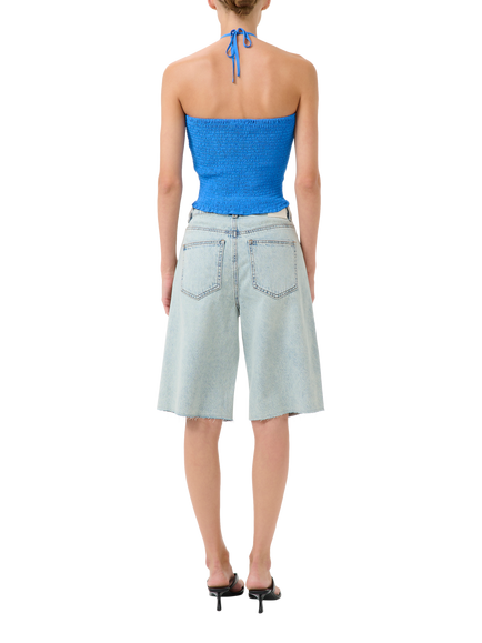Gestuz Asher High Waist Denim Shorts, Blue - view 2, Blue