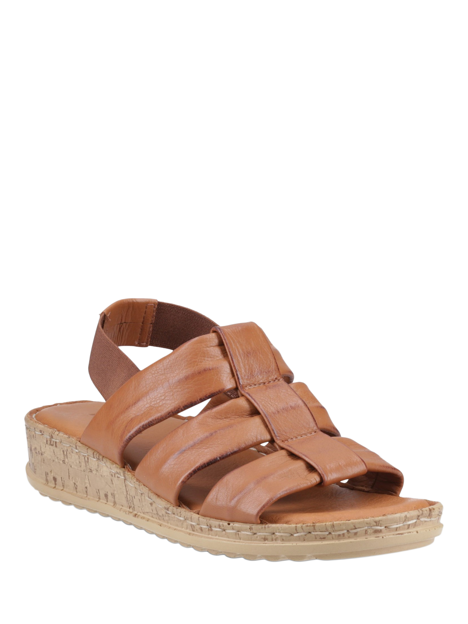 Product image 2 of 4, which shows Hush Puppies Eden Wide Fit Leather Gladiator Sandals, Tan, 3