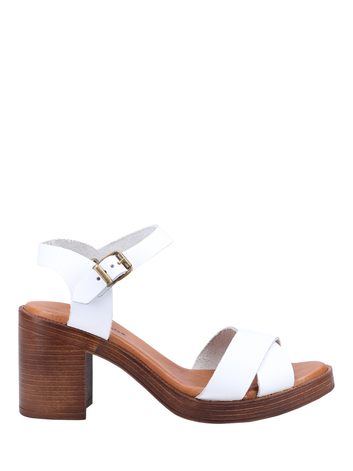 Hush Puppies Georgia Leather Heeled Sandals, White