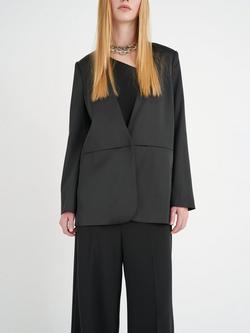 InWear Zilky Satin Boxy Blazer, Black, Black