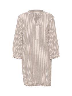 InWear Ellie Stripe Linen Blend Tunic Dress, Beige/Multi, Beige/Multi