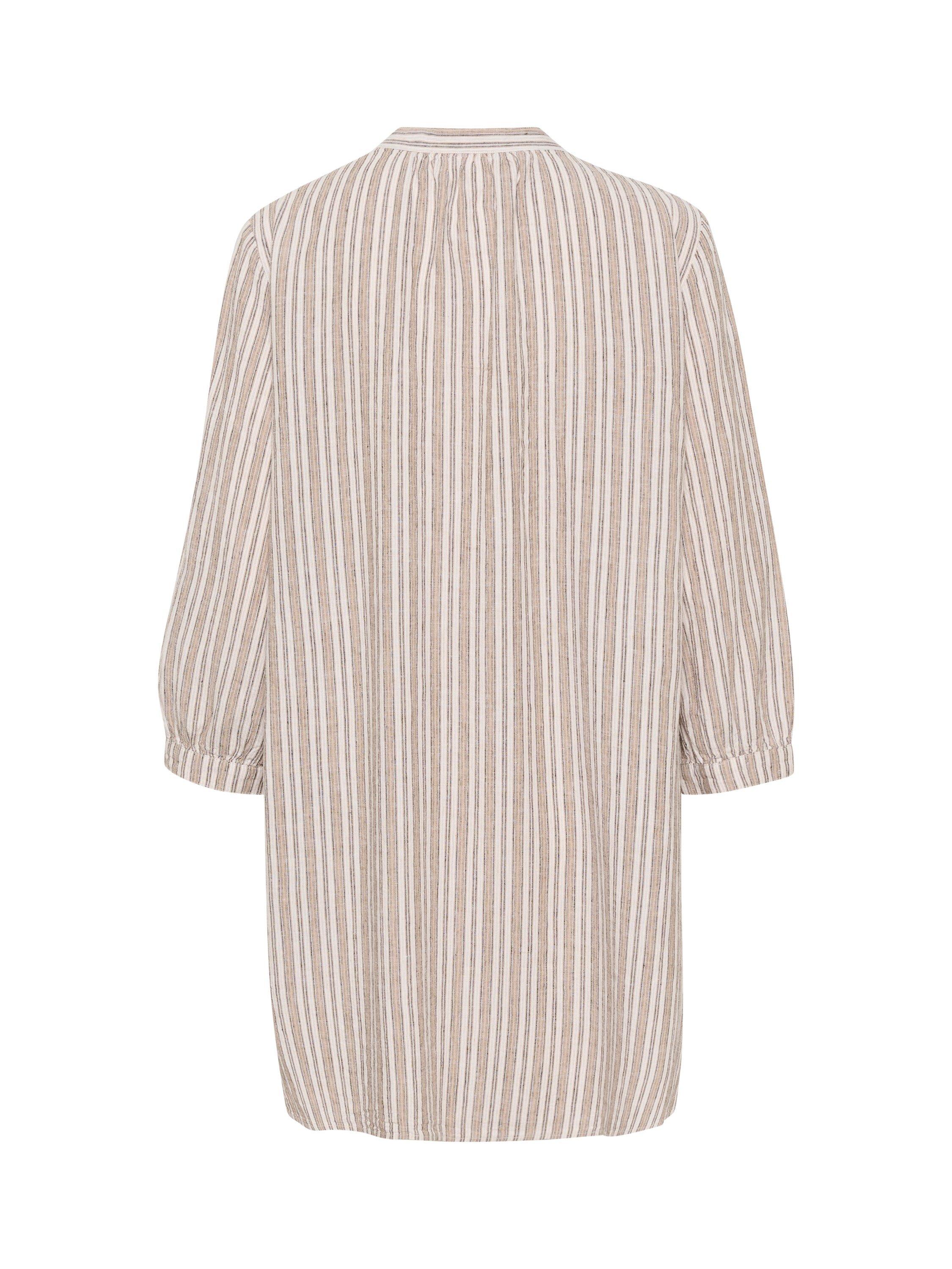 Product image 2 of 2, which shows InWear Ellie Stripe Linen Blend Tunic Dress, Beige/Multi, 6