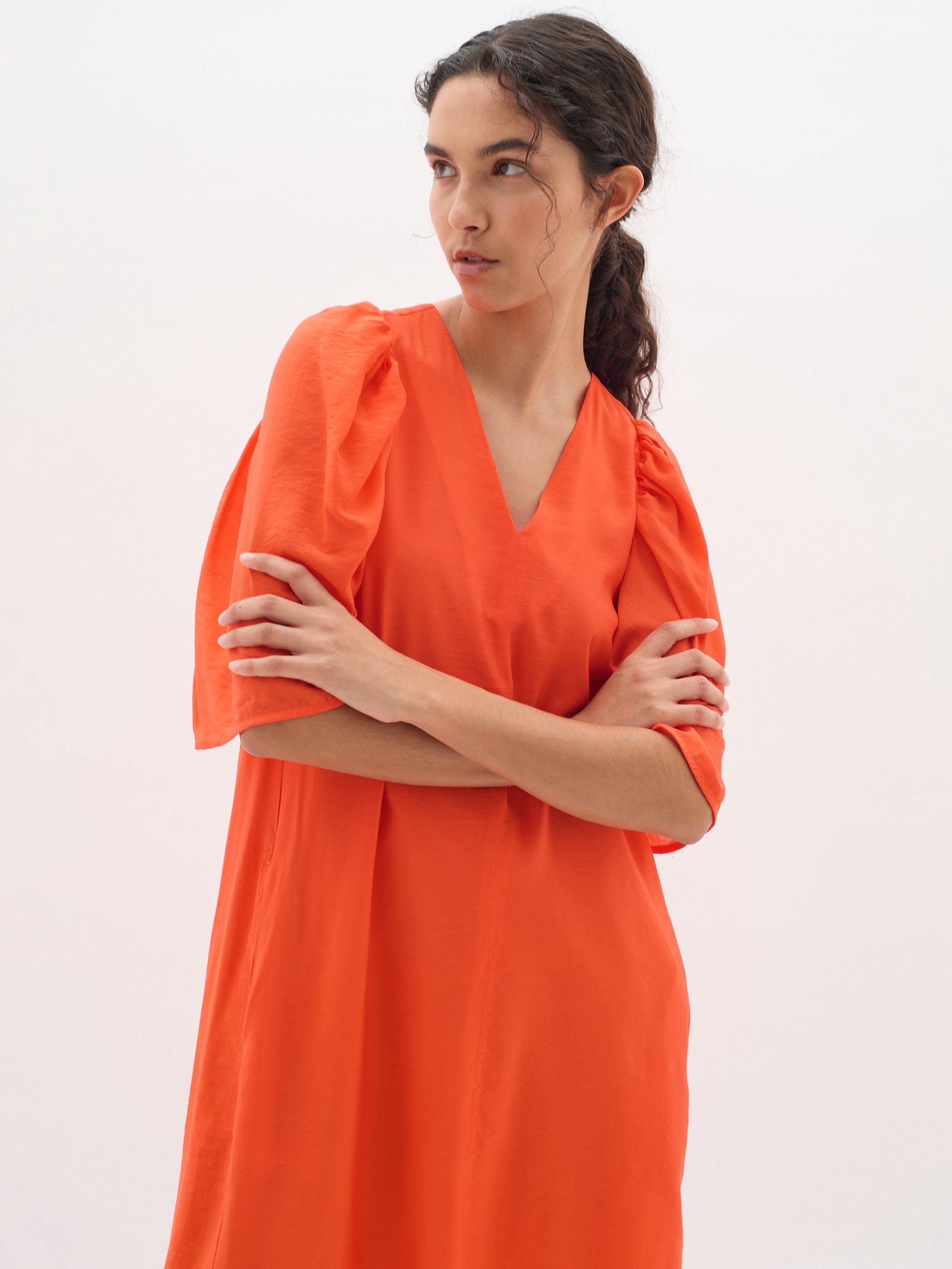 Product image 1 of 5, which shows InWear Jallie Flutter Sleeve Dress, Orange, 8
