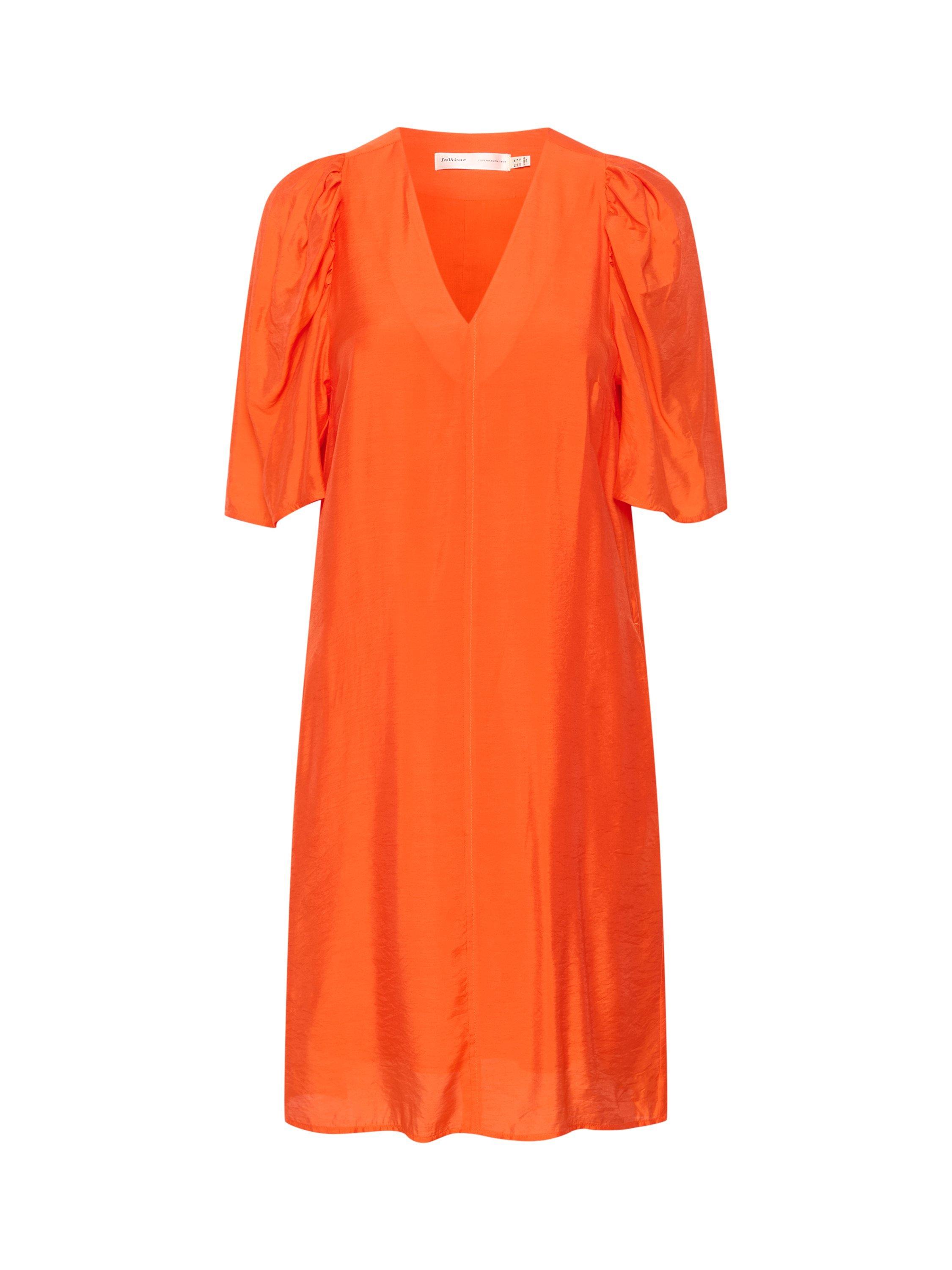 Product image 4 of 5, which shows InWear Jallie Flutter Sleeve Dress, Orange, 8