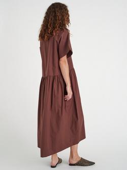 InWear Ronya Tie Neck Dress, Mid Brown - view 2, Mid Brown