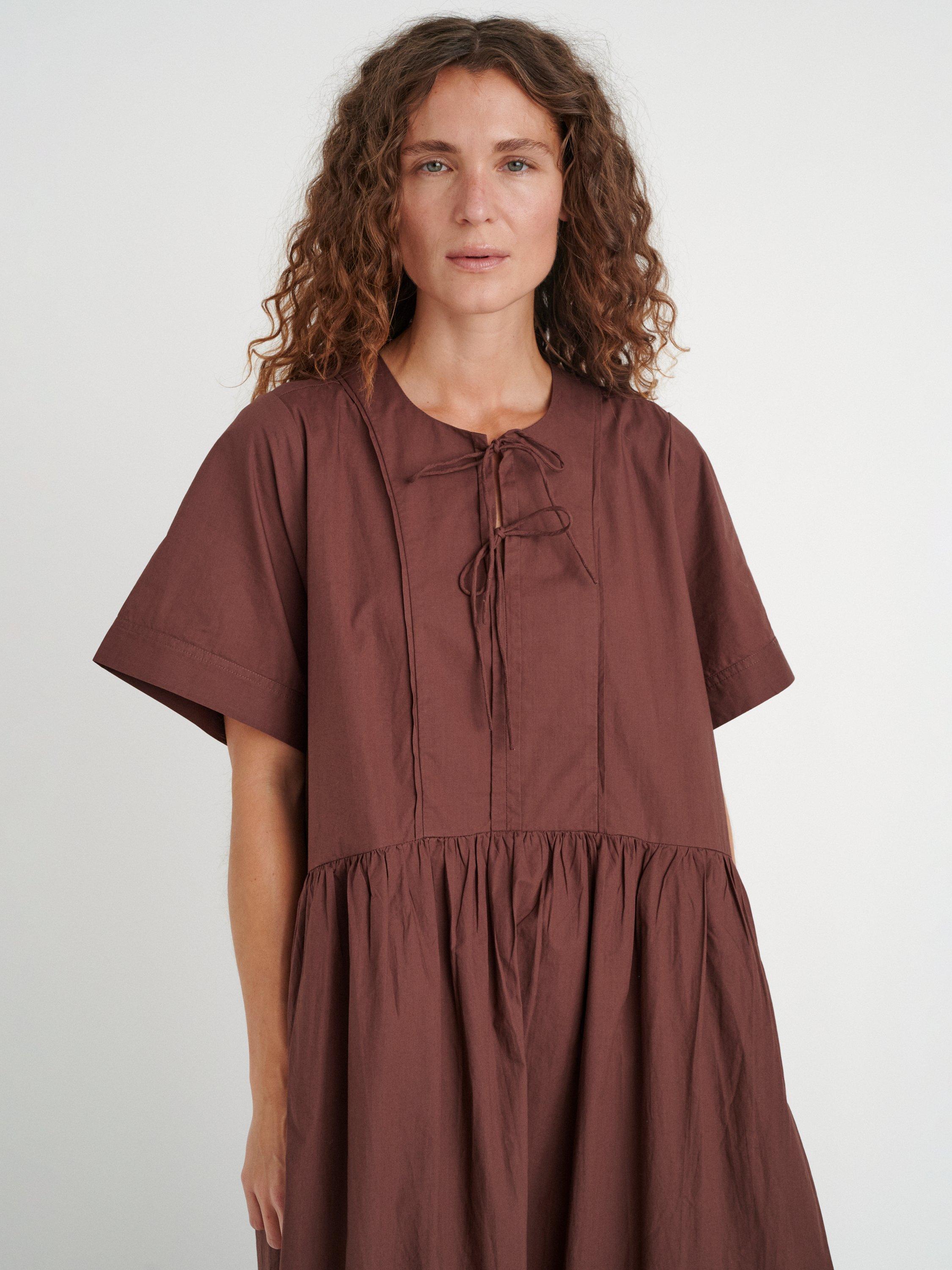 Product image 3 of 5, which shows InWear Ronya Tie Neck Dress, Mid Brown, 8