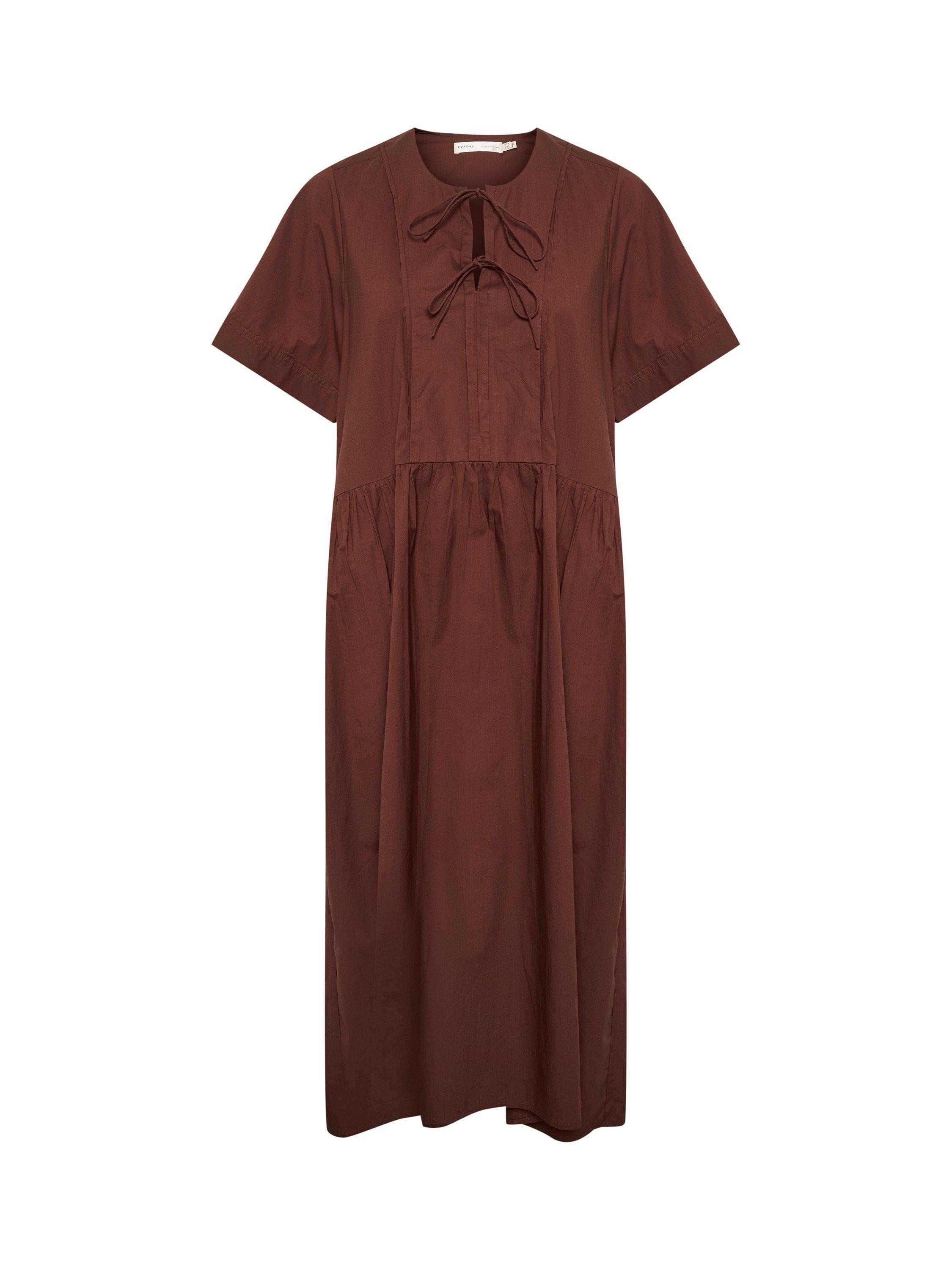 Product image 4 of 5, which shows InWear Ronya Tie Neck Dress, Mid Brown, 8