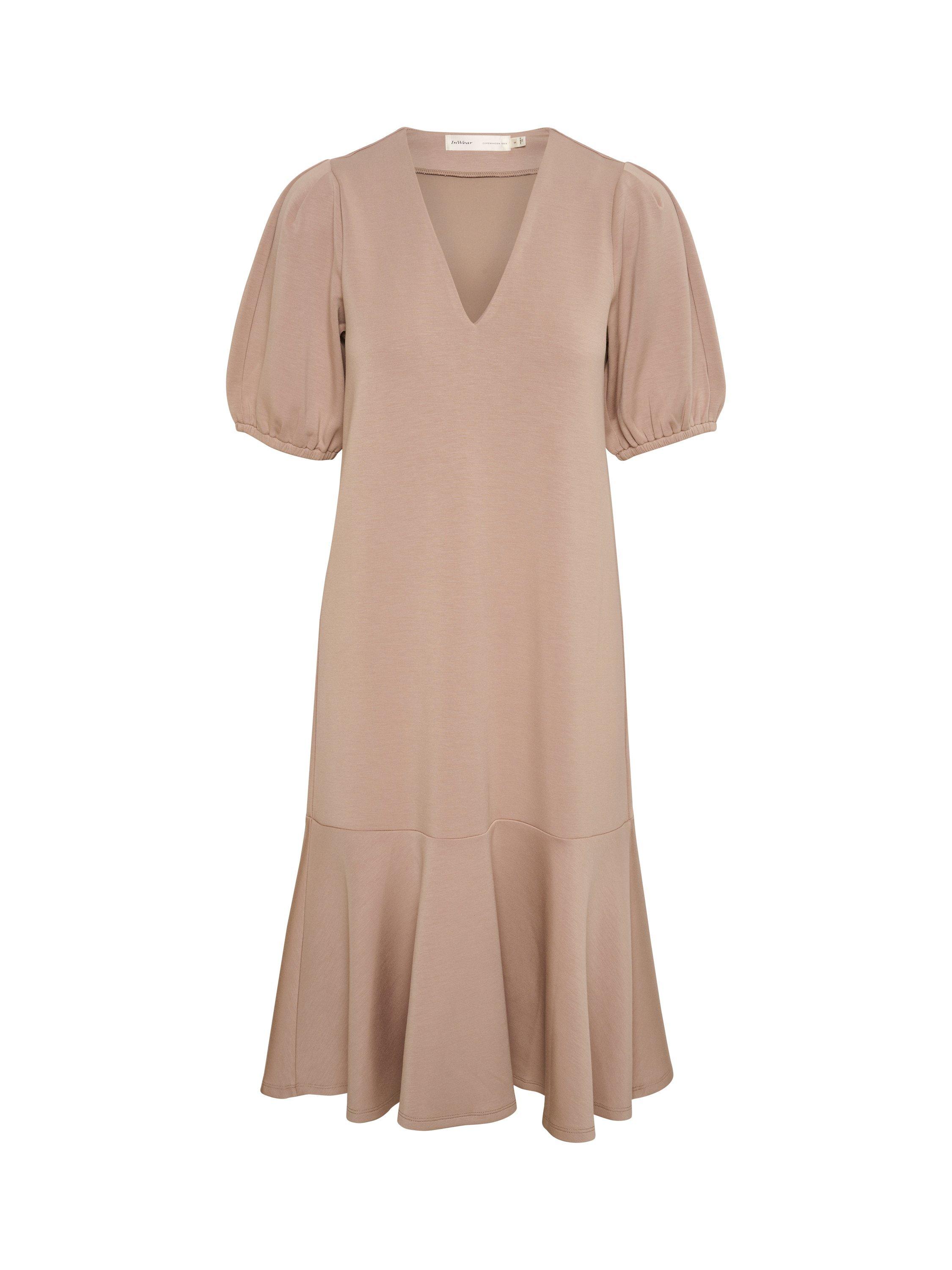 Product image 1 of 2, which shows InWear Varena V-Neck Dress, Mocha Grey, XS