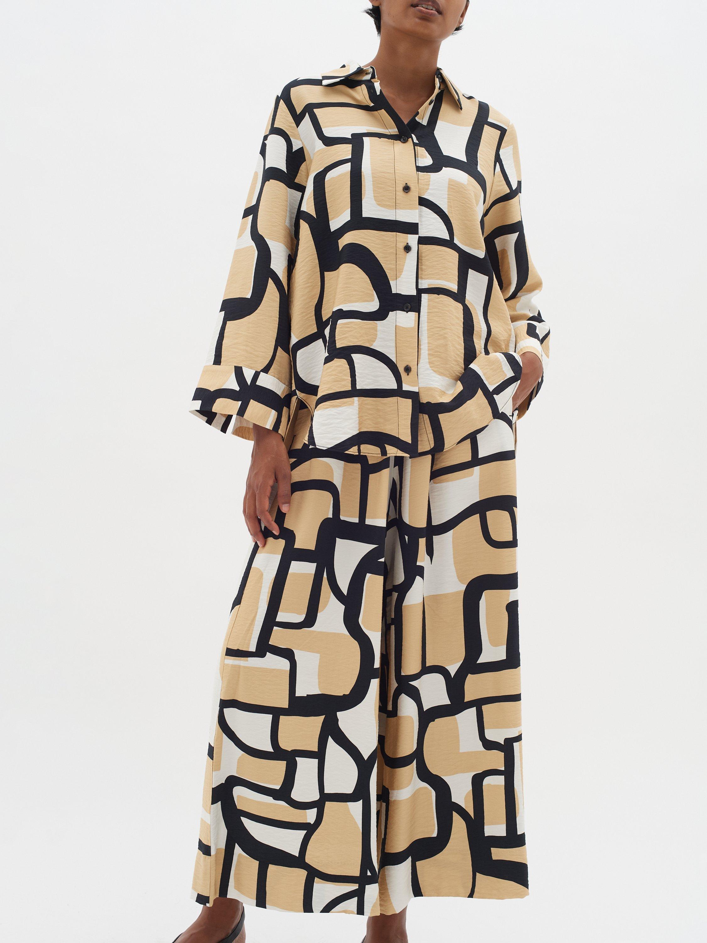 Product image 1 of 5, which shows InWear Hecante Geometric Shirt, Beige/Multi, 8