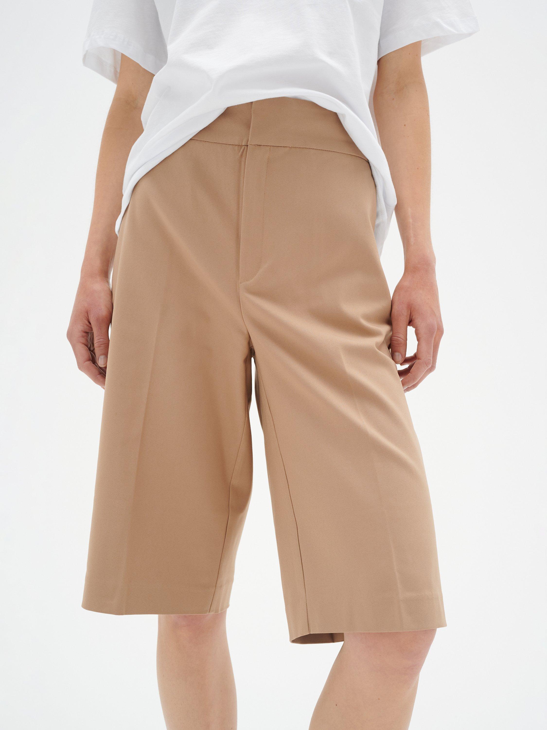 Product image 1 of 5, which shows InWear Zella High Rise Knee Length Bermuda Shorts, Beige, 10