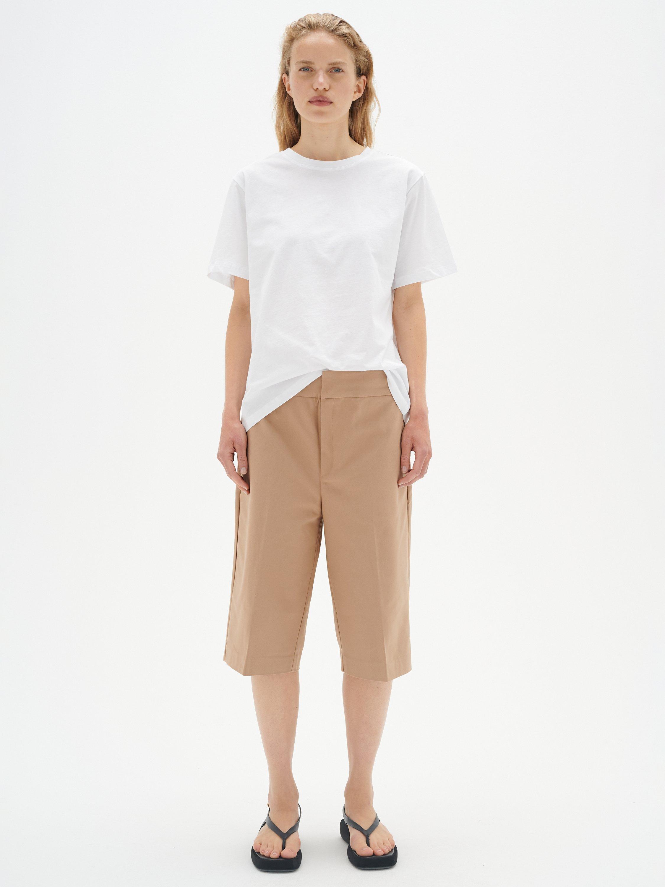 Product image 3 of 5, which shows InWear Zella High Rise Knee Length Bermuda Shorts, Beige, 10