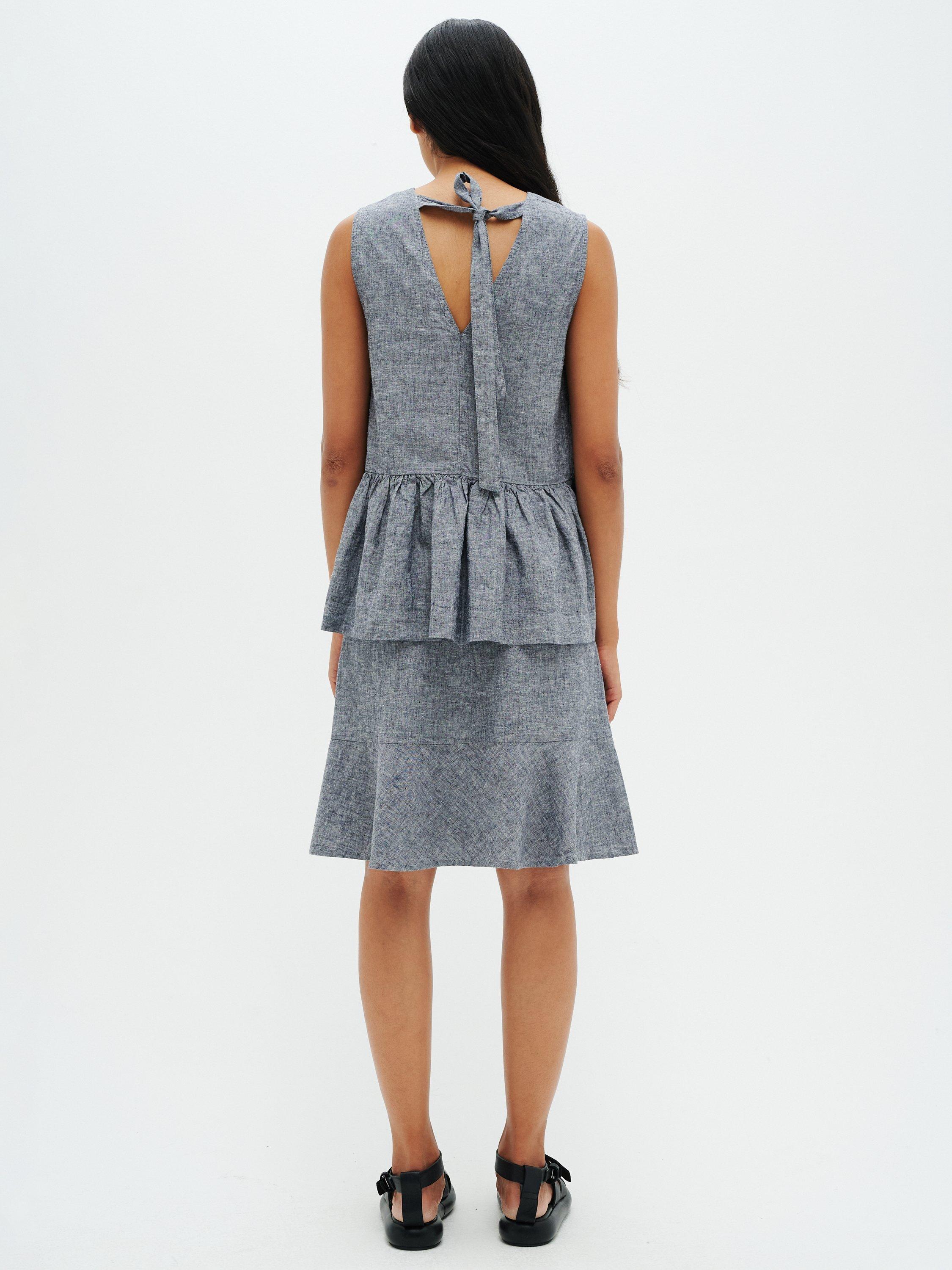 Product image 2 of 5, which shows InWear Odette Linen Blend Skirt, Blue Melange, 10