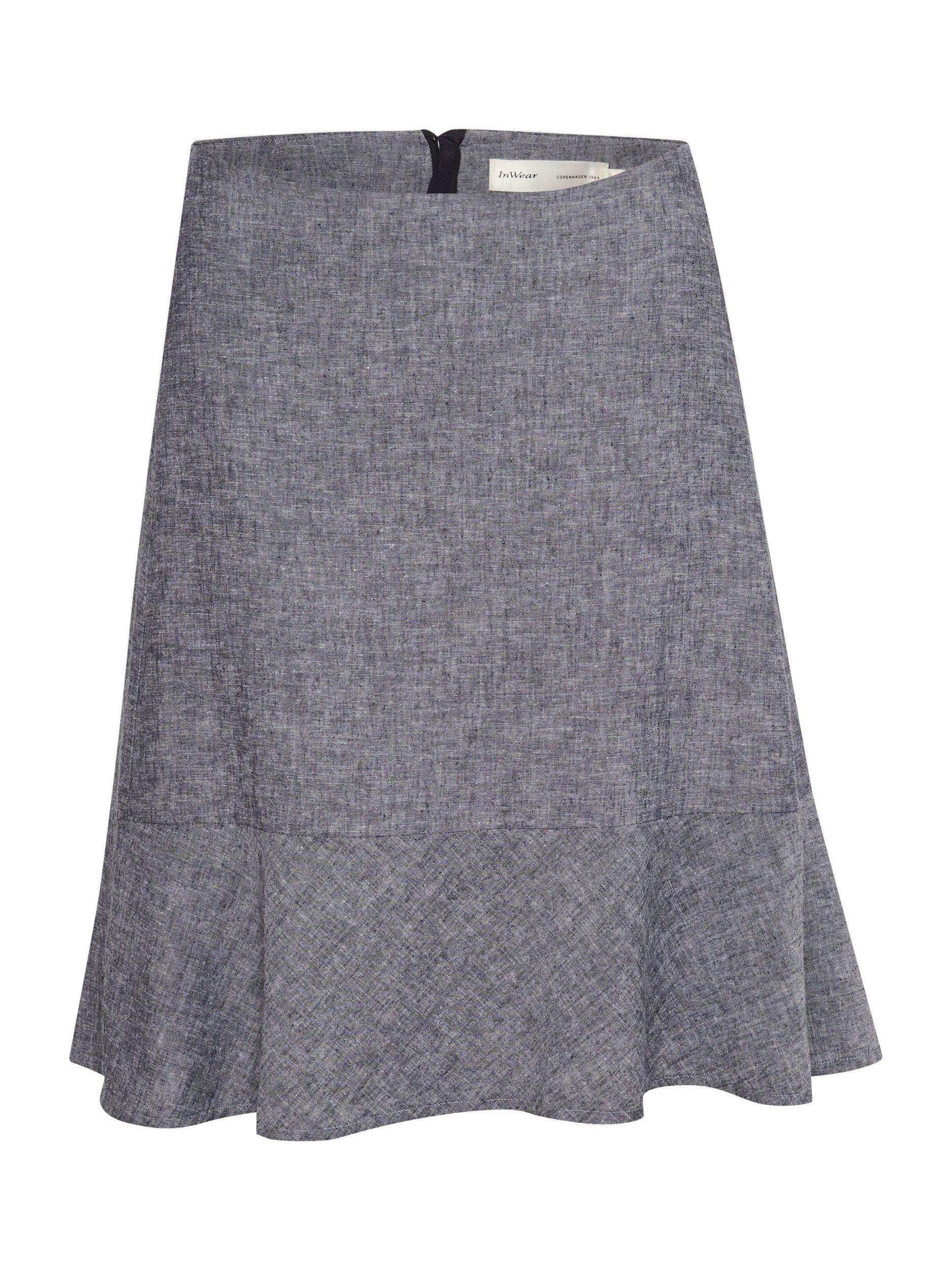 Product image 4 of 5, which shows InWear Odette Linen Blend Skirt, Blue Melange, 10