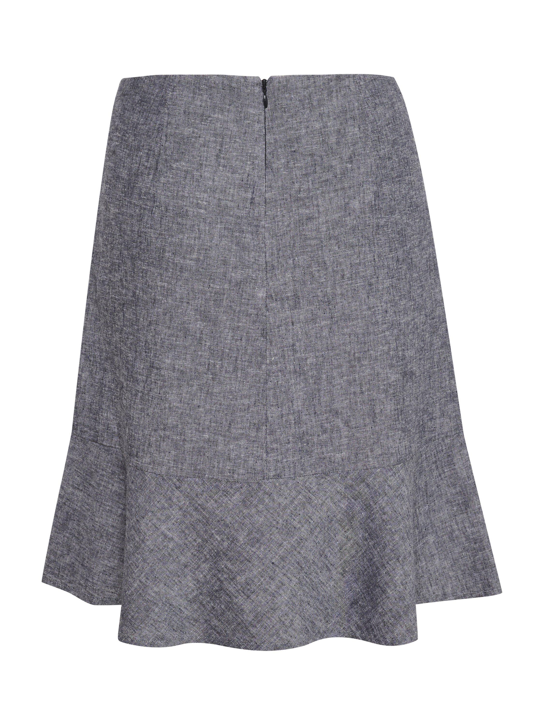 Product image 5 of 5, which shows InWear Odette Linen Blend Skirt, Blue Melange, 10