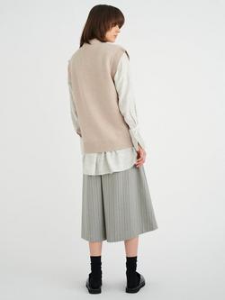 InWear Wera Stripe A-Line Midi Skirt, Mid Grey - view 2, Mid Grey