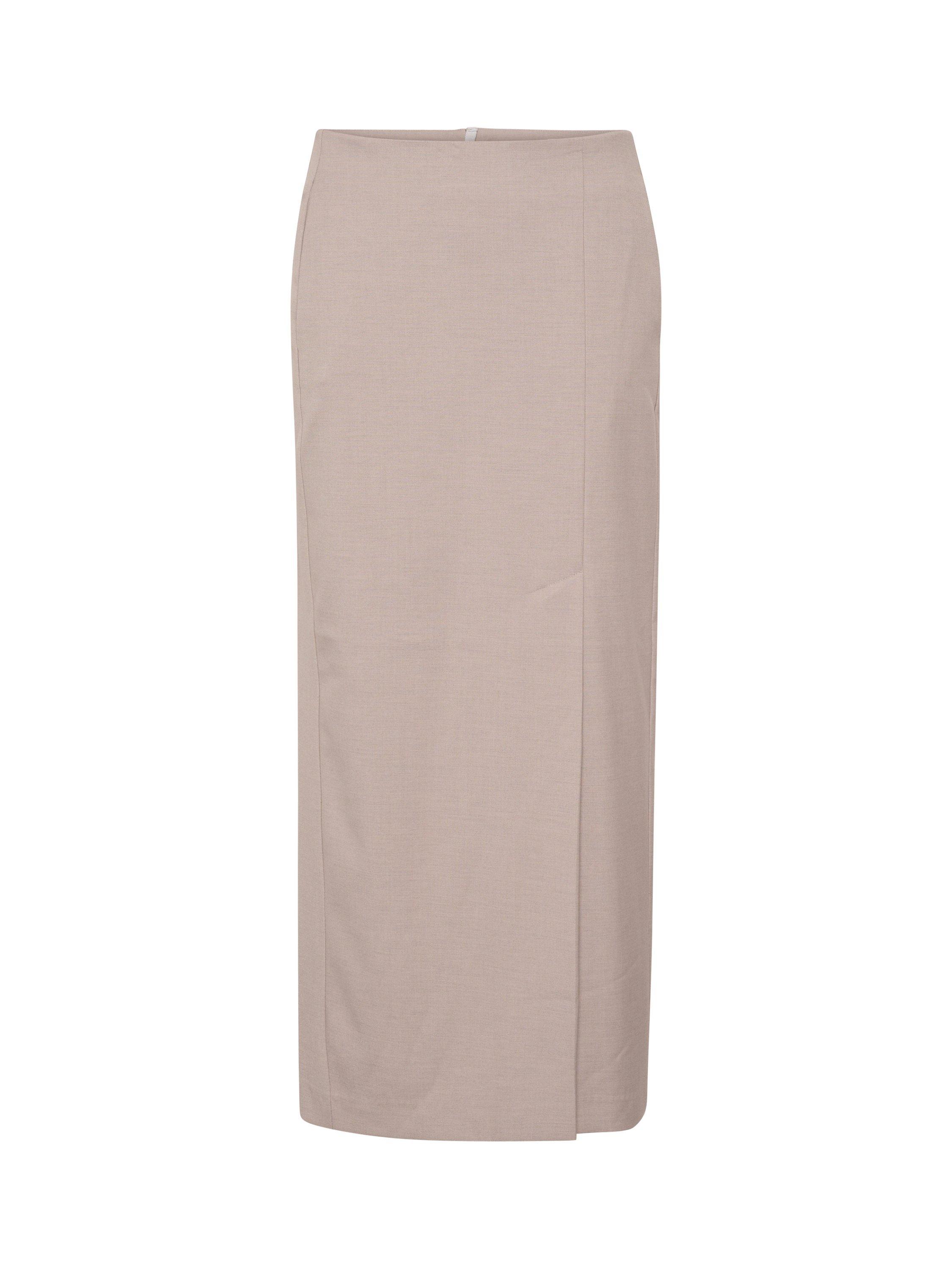 Product image 4 of 5, which shows InWear ZaiI Split Front Maxi Pencil Skirt, Grey Melange, 10