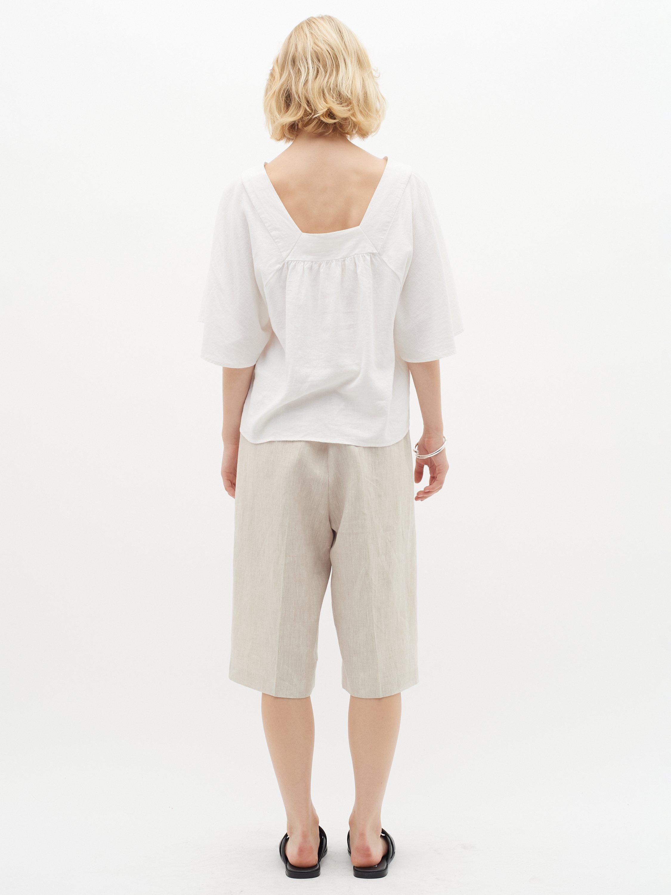 Product image 2 of 5, which shows InWear Ellie Linen Blend Top, White, 8