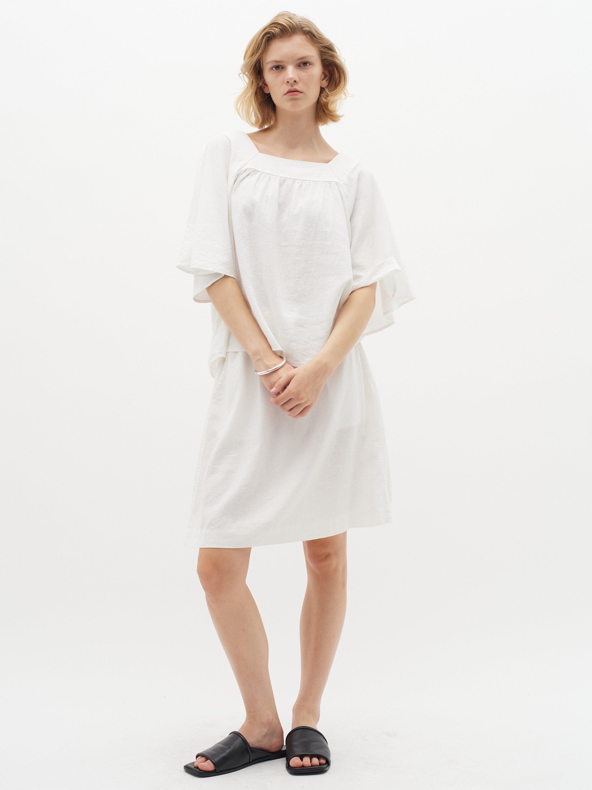 Product image 3 of 5, which shows InWear Ellie Linen Blend Top, White, 8