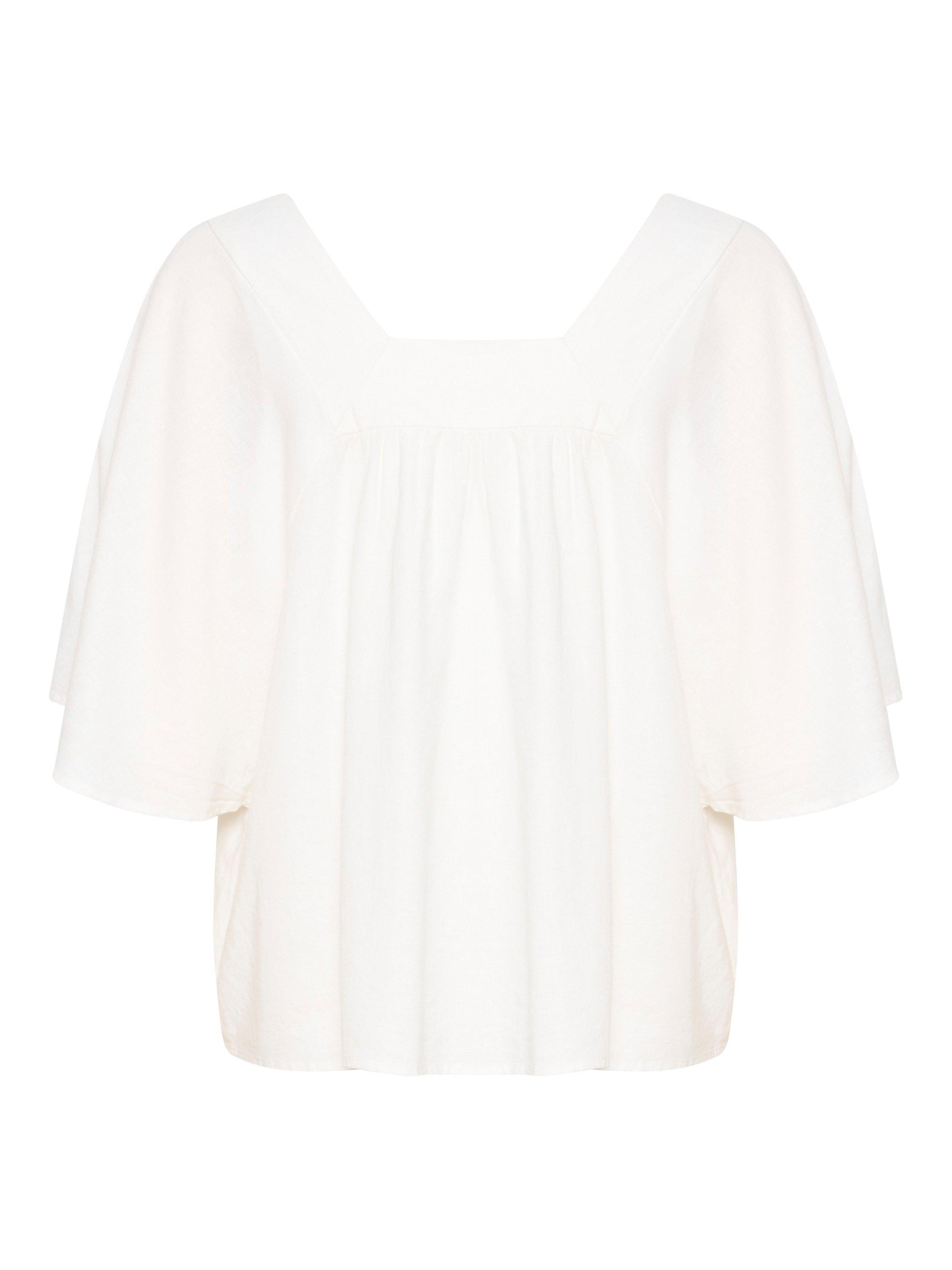 Product image 5 of 5, which shows InWear Ellie Linen Blend Top, White, 8