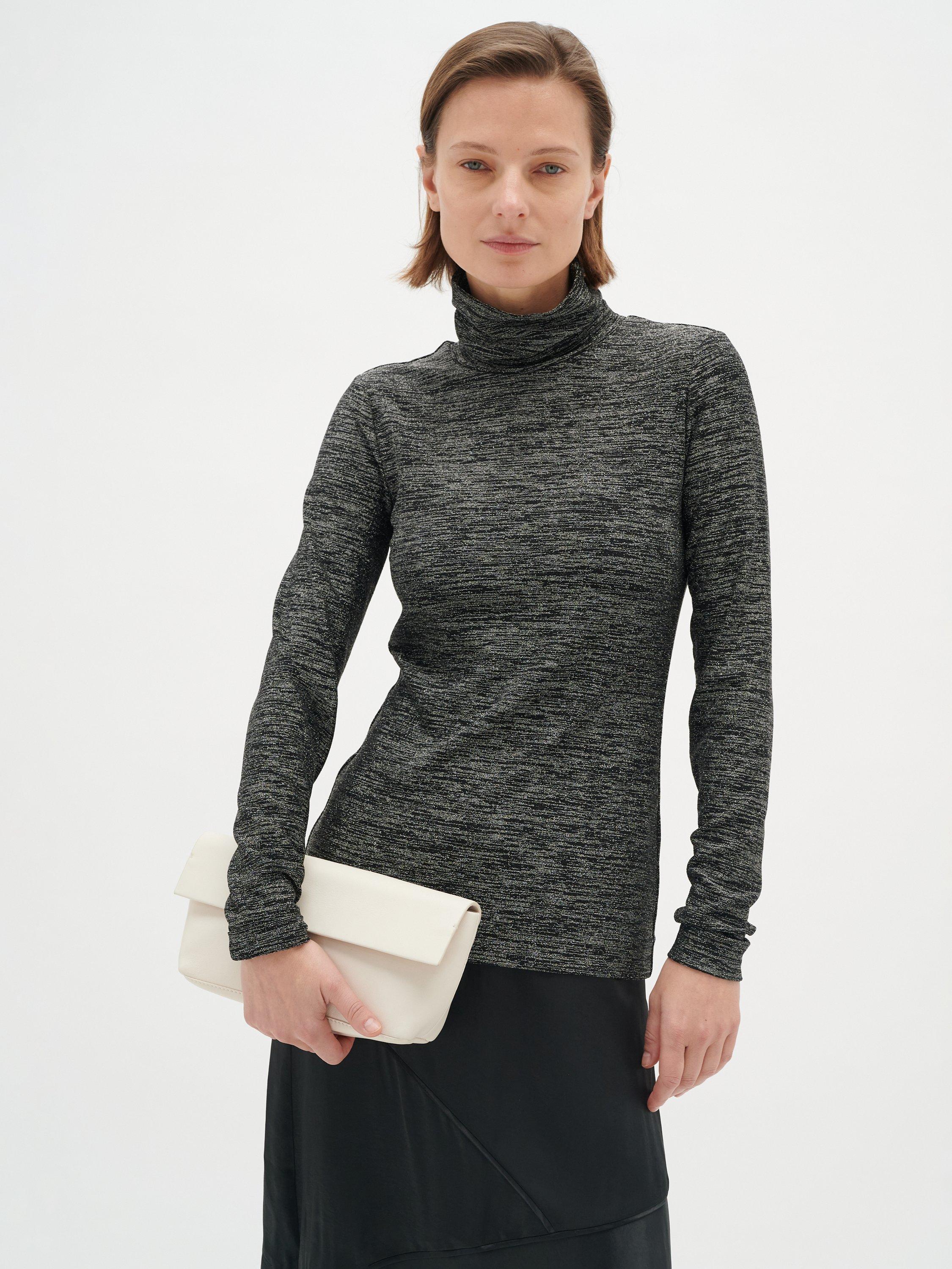 Product image 1 of 5, which shows InWear Jafar Turtleneck Top, Grey Melange, XS