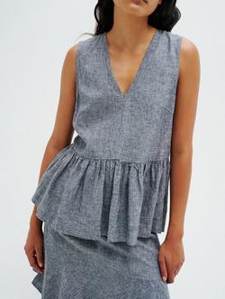InWear Odette Linen Blend Top, Blue Melange, Blue Melange